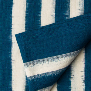 Precut 0.75 meters -Blue Double Ikat Pochampally Woven Cotton Fabric