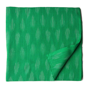 Precut 0.75 meters -Green Ikat Pochampally Woven Cotton Fabric