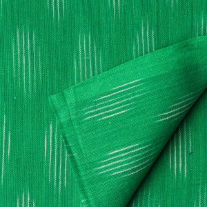 Precut 0.50 meters -Green Ikat Pochampally Woven Cotton Fabric