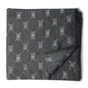 Precut 0.75 meters -Grey & White Ikat Pochampally Woven Cotton Fabric