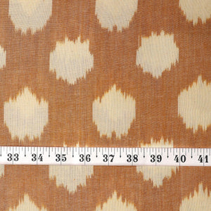 Precut 1meter - Ochre Yellow Ikat Pochampally Woven Cotton Fabric