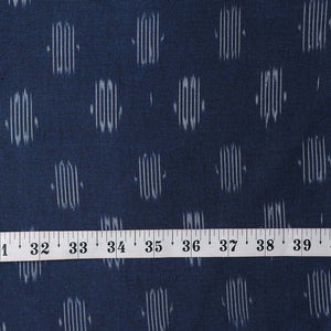 Precut 0.50 meters -Blue Ikat Pochampally Woven Cotton Fabric