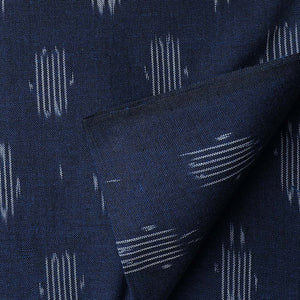 Precut 0.50 meters -Blue Ikat Pochampally Woven Cotton Fabric