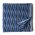 Precut 0.75 meters -Blue Ikat Pochampally Woven Cotton Fabric Wave Pattern