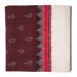 Precut 1meter - Ikat Cotton Fabric with Double Ikat Border