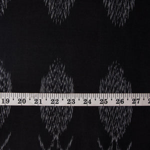 Black Ikat Pochampally Handloom Cotton Fabric