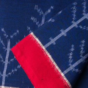 Precut 1meter - Double Ikat Pochampally Woven Cotton Fabric
