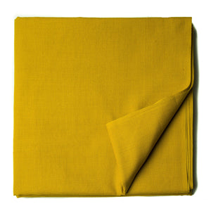 Precut 1 meter -Yellow Ikat Plain Pochampally Woven Cotton Fabric