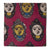 Red Kalamkari Screen Printed Cotton Fabric with female face