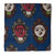 Blue Kalamkari Screen Printed Cotton Fabric with female face