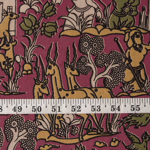 Precut 1 meter -Kalamkari Screen Printed Cotton Fabric