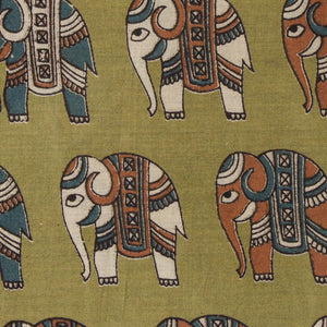 Precut 0.75 meters -Kalamkari Screen Printed Cotton Fabric
