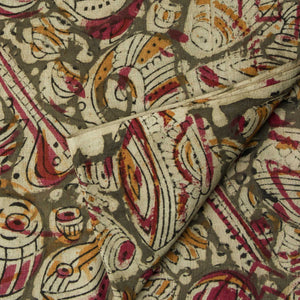 Precut 1 meters -Kalamkari Handblock Printed Cotton Fabric