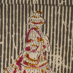 Precut 1 meters -Kalamkari Handblock Printed Cotton Fabric
