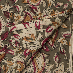 Precut 1 meters -Kalamkari Handblock Printed Cotton Fabric