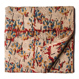 Precut 1 meters -Kalamkari Handblock Printed Cotton Fabric