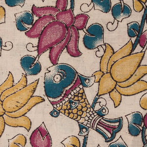 Precut 1 meter -Kalamkari Screen Printed Cotton Fabric