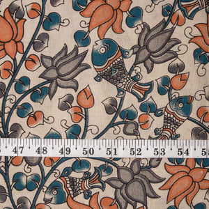 Precut 1 meter -Kalamkari Screen Printed Cotton Fabric
