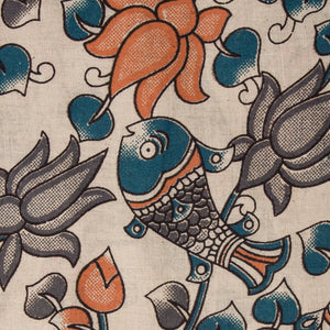 Precut 1 meter -Kalamkari Screen Printed Cotton Fabric
