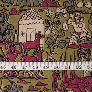 Precut 0.25 meters -Kalamkari Screen Printed Cotton Fabric