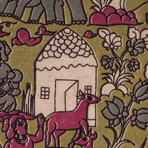 Precut 0.25 meters -Kalamkari Screen Printed Cotton Fabric