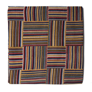 Multicolor Kalamkari Screen Printed Cotton Fabric with abstract lines