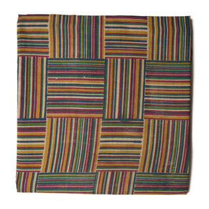 Multicolor Kalamkari Screen Printed Cotton Fabric with abstract lines
