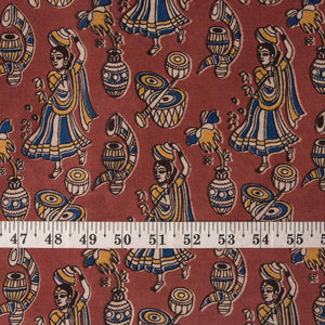 Precut 1 meter -Kalamkari Screen Printed Cotton Fabric