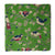 Green and off whte Kalamkari Screen Printed Cotton Fabric with bird print
