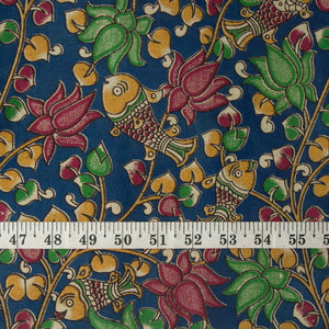 Precut 1 meter -Kalamkari Screen Printed Cotton Fabric