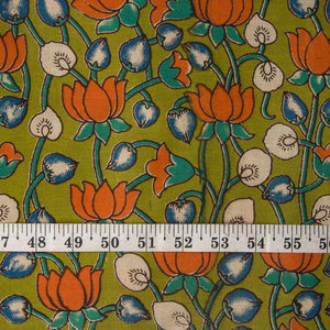 Precut 1 meter -Kalamkari Screen Printed Cotton Fabric