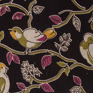 Precut 0.50 meters -Kalamkari Screen Printed Cotton Fabric