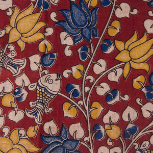 Precut 0.75 meters -Kalamkari Screen Printed Cotton Fabric