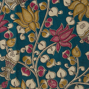 Precut 1 meters -Kalamkari Screen Printed Cotton Fabric
