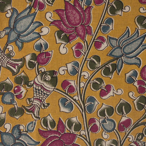 Precut 0.5 meters -Kalamkari Screen Printed Cotton Fabric