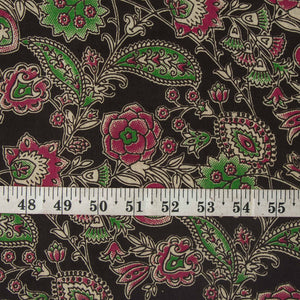 Precut 1 meters -Kalamkari Screen Printed Cotton Fabric