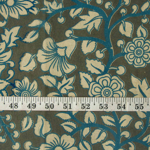 Precut 1 meters -Kalamkari Screen Printed Cotton Fabric