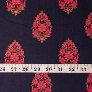 Precut 0.75 meter - Blue Printed Cotton Fabric