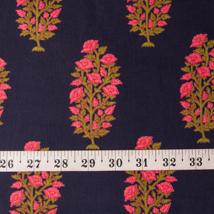 Precut 0.75 meter - Blue Printed Cotton Fabric