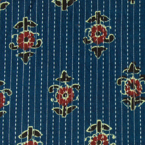 Precut 0.75 meter - Printed Kantha Cotton Fabric