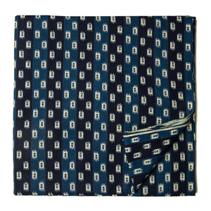 Blue and White Printed Cotton Fabric with abstract print