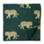 Green and Yellow Printed Cotton Fabric with Tiger design 
