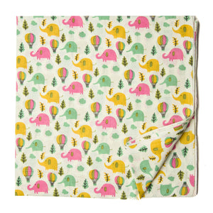 Multicolour Printed Cotton fabric with Elephant print