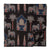 Blue and Black Printed Cotton Fabric with Bull print