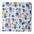 Blue and pink Screen Printed Pure cotton fabric with animal design