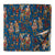 Red and Blue Screen Printed Pure cotton fabric with human figures