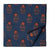 Red and Blue screen printed cotton fabric with man with floral design