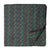 Blue and green screen printed cotton fabric with zigzag design