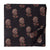Black and red screen printed pure cotton fabric with floral design