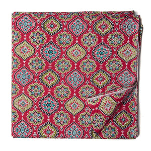 Multicolour screen printed pure cotton fabric with floral design